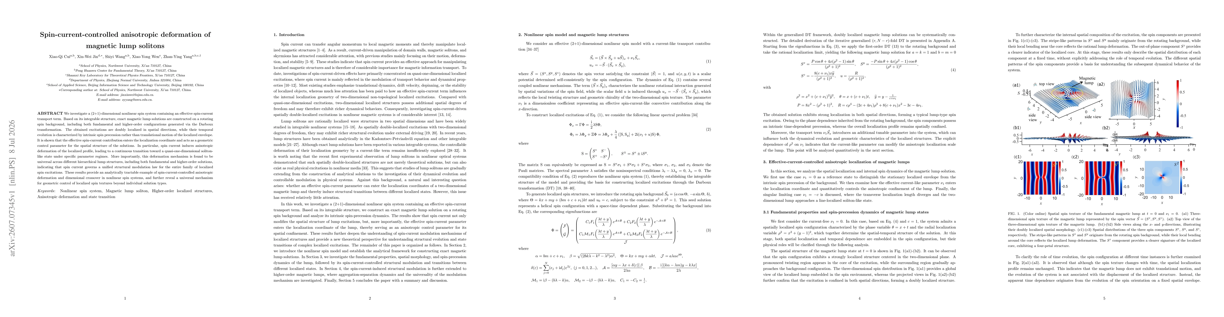 Thumbnail for Spin-current-controlled anisotropic deformation of magnetic lump solitons