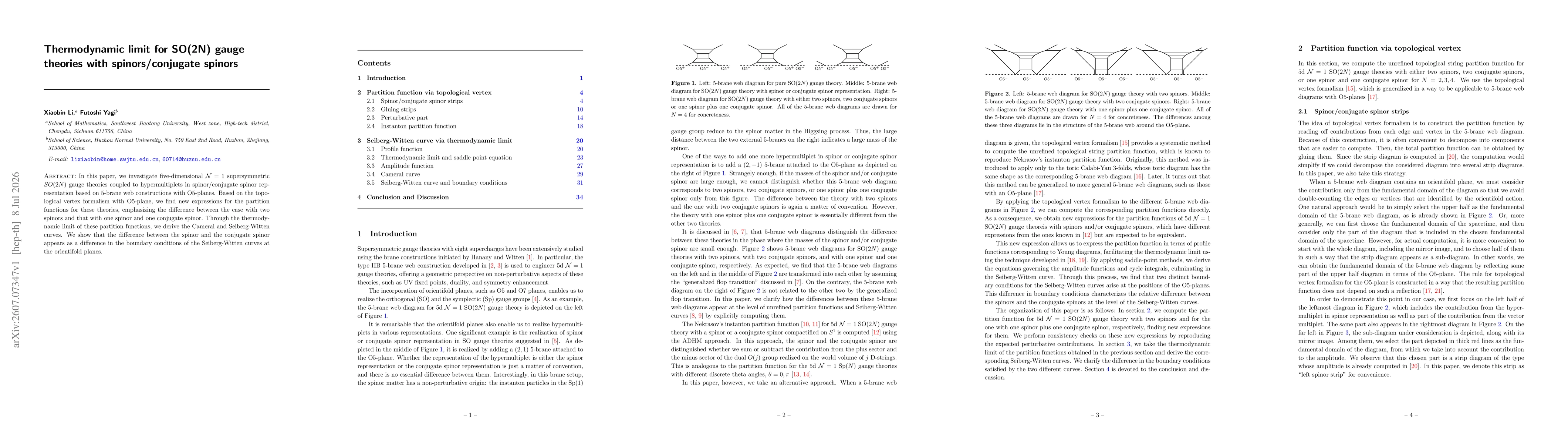 Thumbnail for Thermodynamic limit for SO(2N) gauge theories with spinors/conjugate spinors