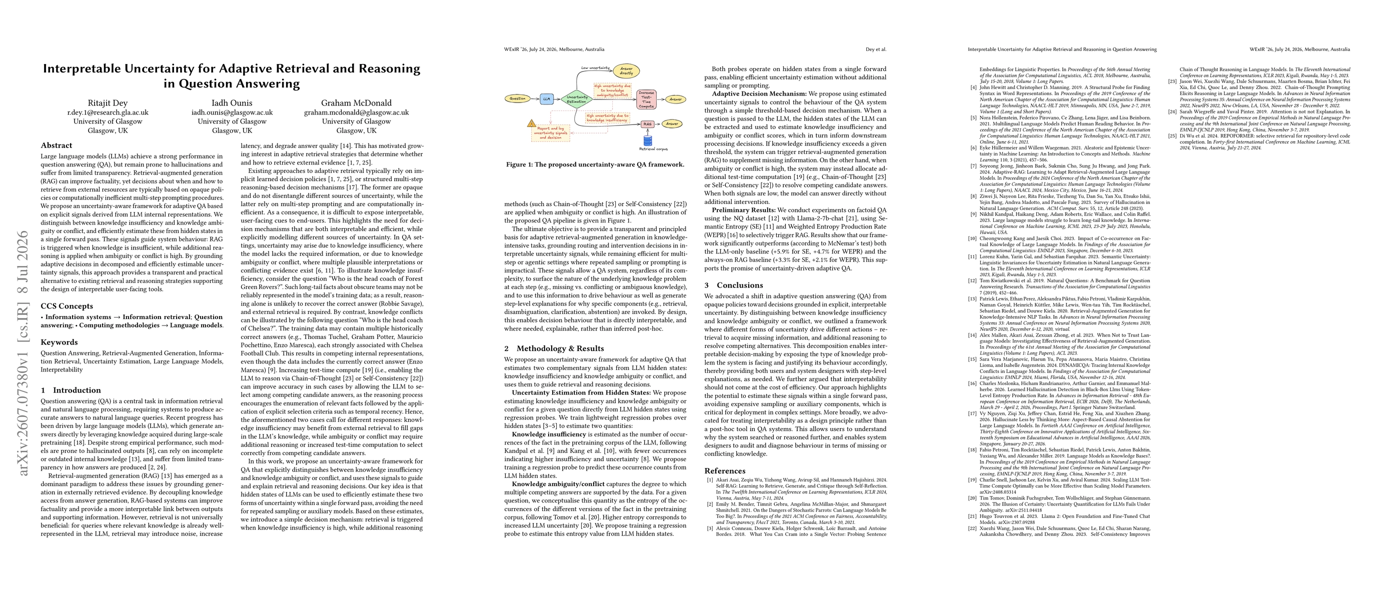 Thumbnail for Interpretable Uncertainty for Adaptive Retrieval and Reasoning in Question Answering