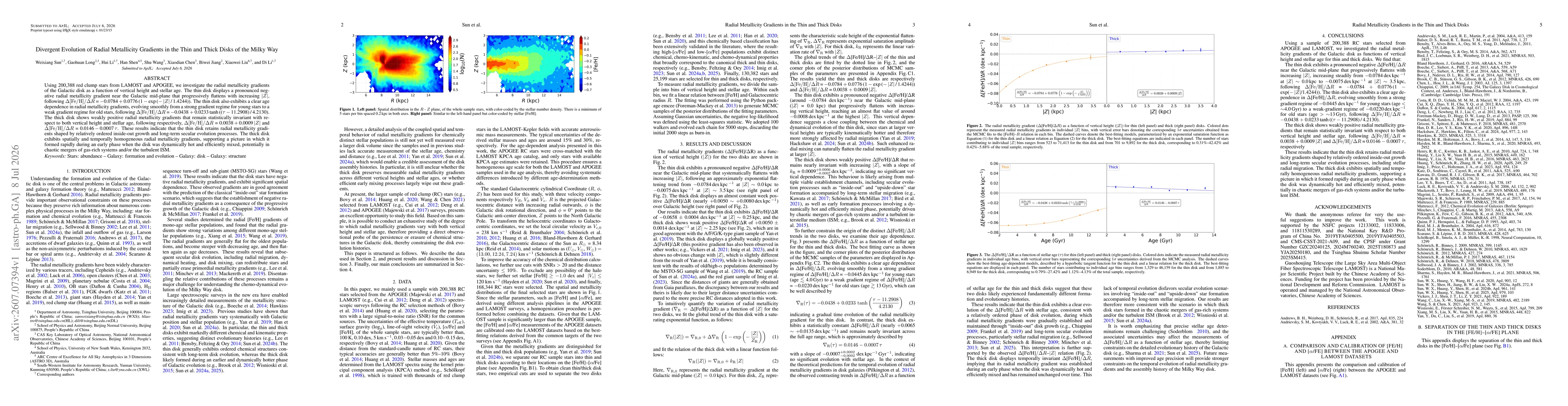 Thumbnail for Divergent Evolution of Radial Metallicity Gradients in the Thin and Thick Disks of the Milky Way