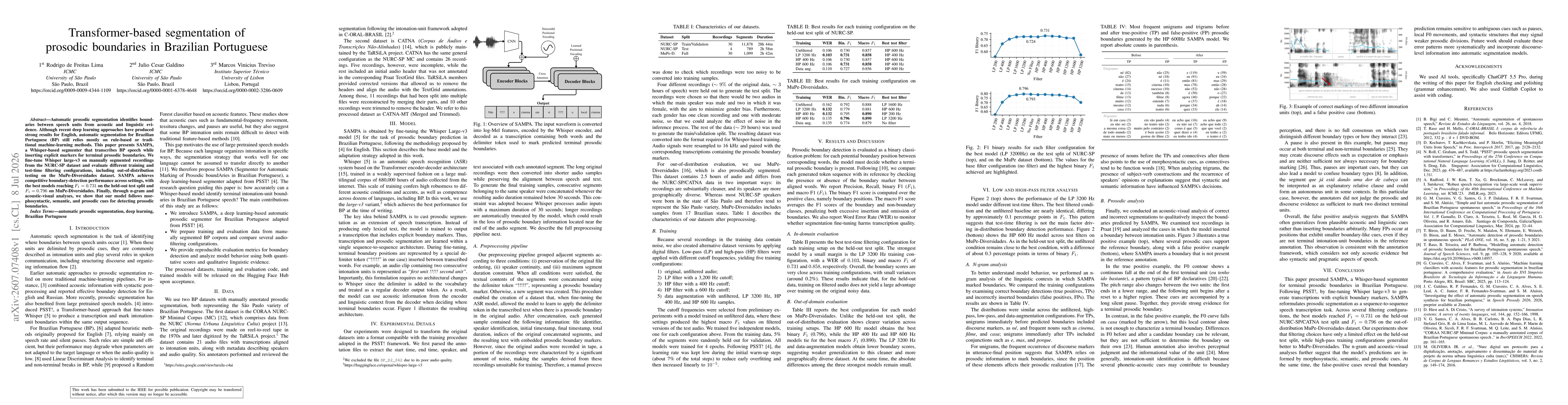 Thumbnail for Transformer-based segmentation of prosodic boundaries in Brazilian Portuguese