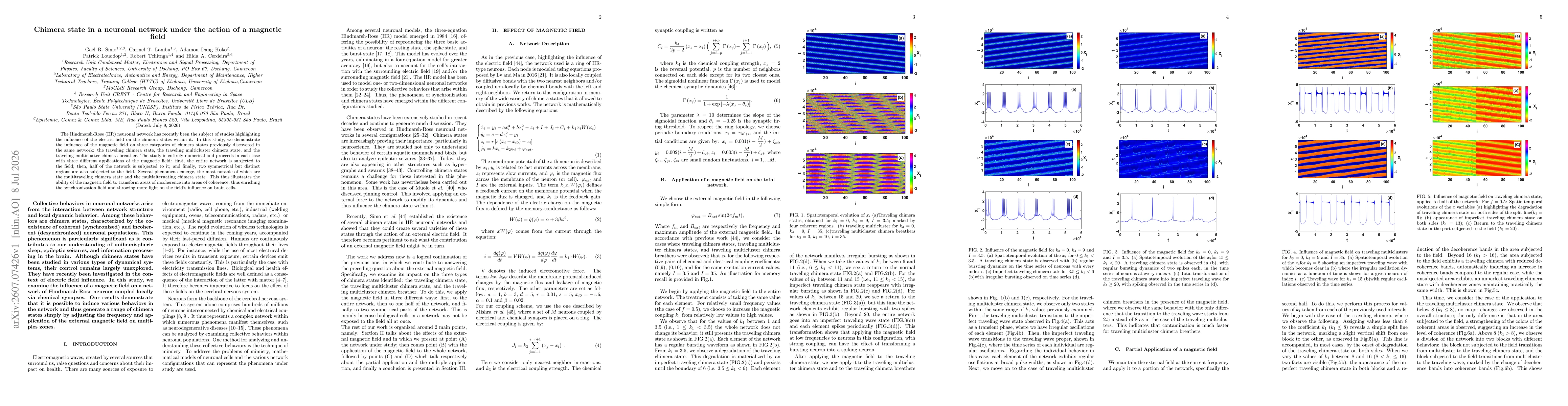 Thumbnail for Chimera state in a neuronal network under the action of a magnetic field