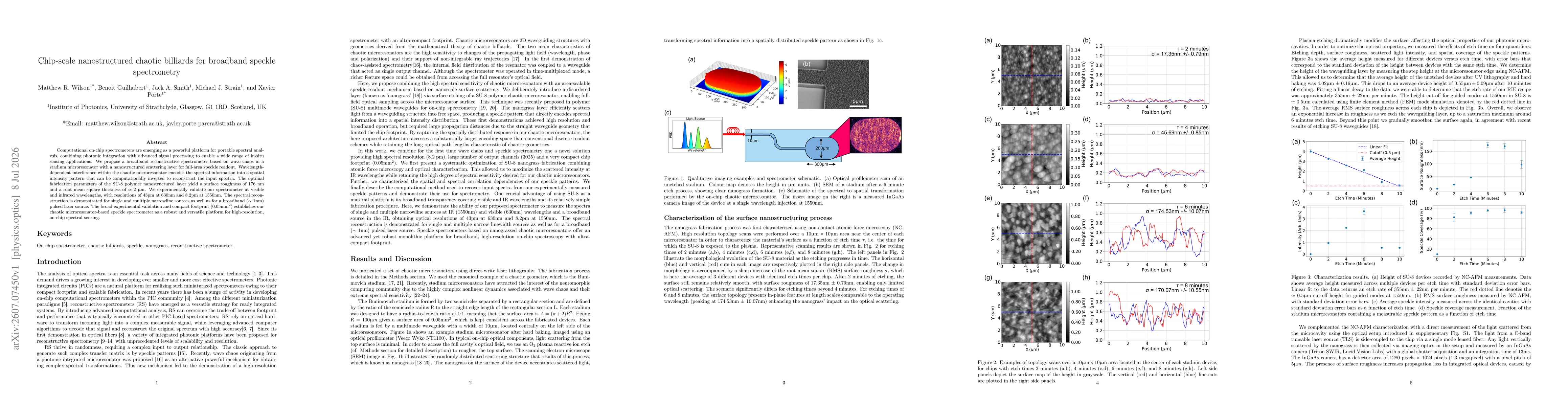 Thumbnail for Chip-scale nanostructured chaotic billiards for broadband speckle spectrometry