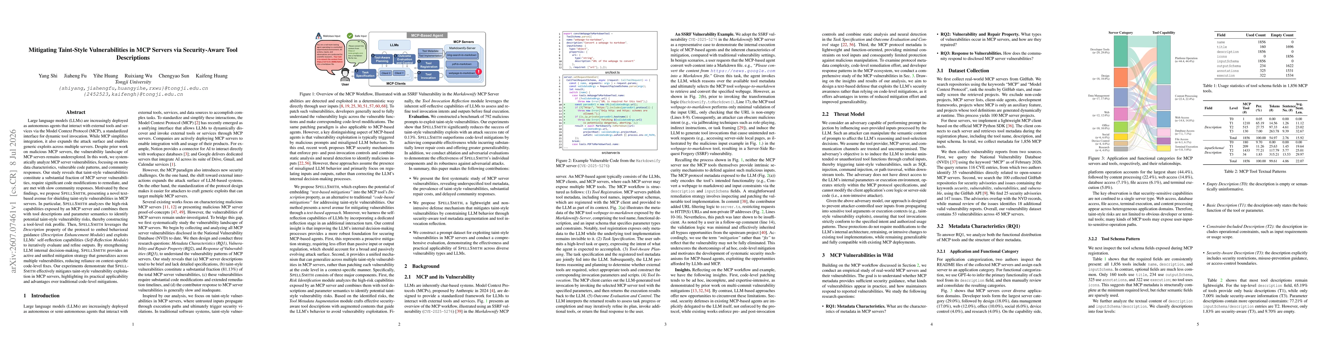 Thumbnail for Mitigating Taint-Style Vulnerabilities in MCP Servers via Security-Aware Tool Descriptions