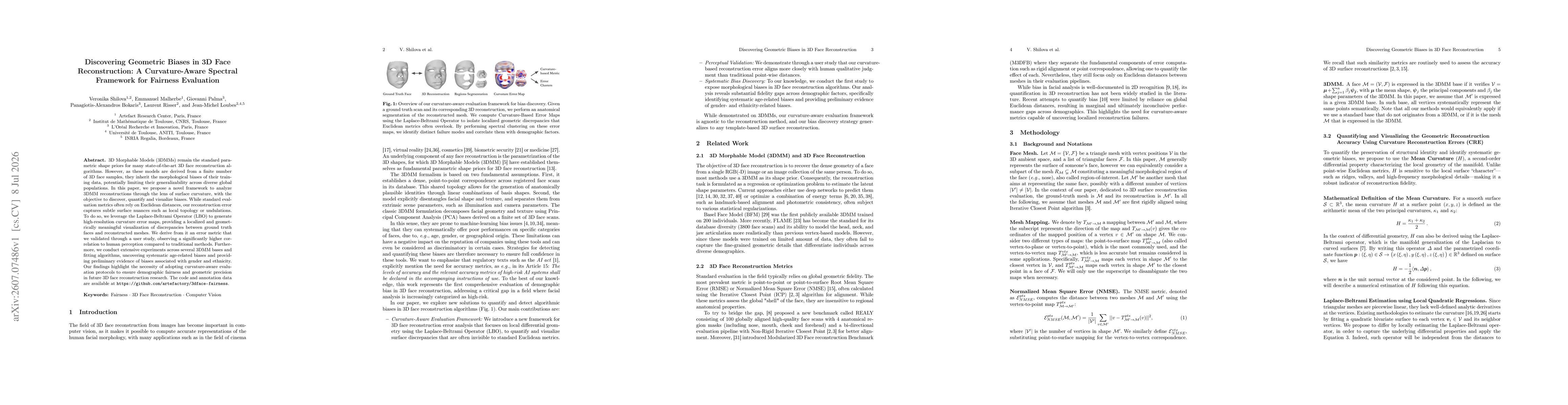 Thumbnail for Discovering Geometric Biases in 3D Face Reconstruction: A Curvature-Aware Spectral Framework for Fairness Evaluation