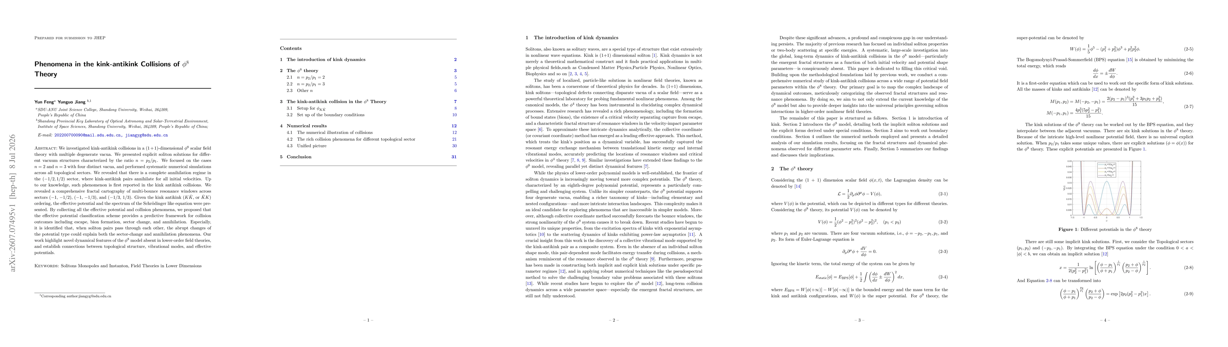 Thumbnail for Phenomena in the kink-antikink Collisions of $φ^8$ Theory