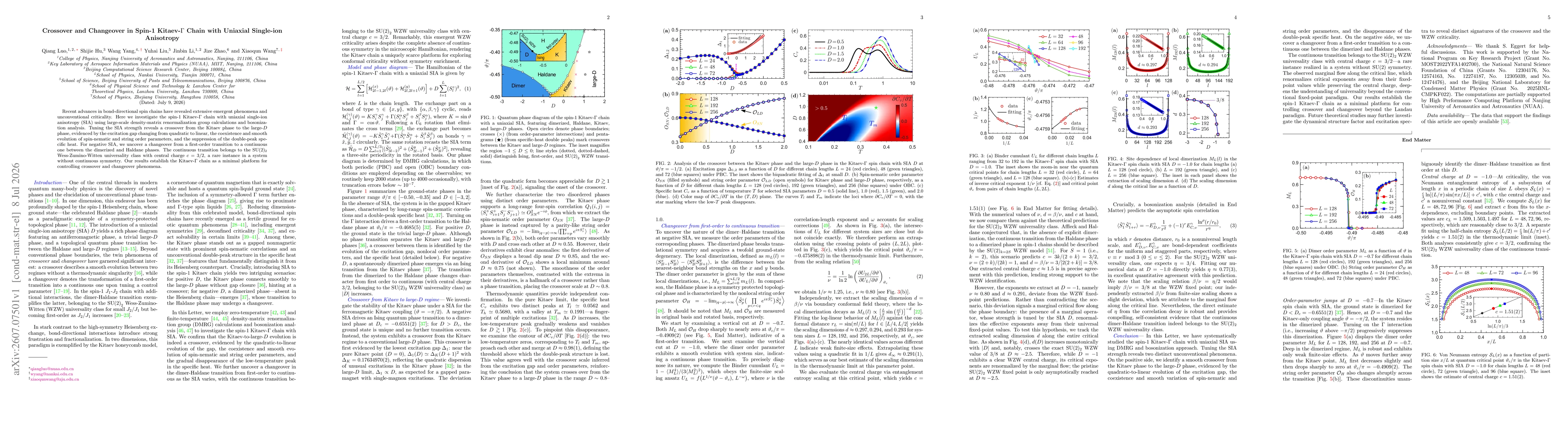 Thumbnail for Crossover and Changeover in Spin-1 Kitaev-$Γ$ Chain with Uniaxial Single-ion Anisotropy