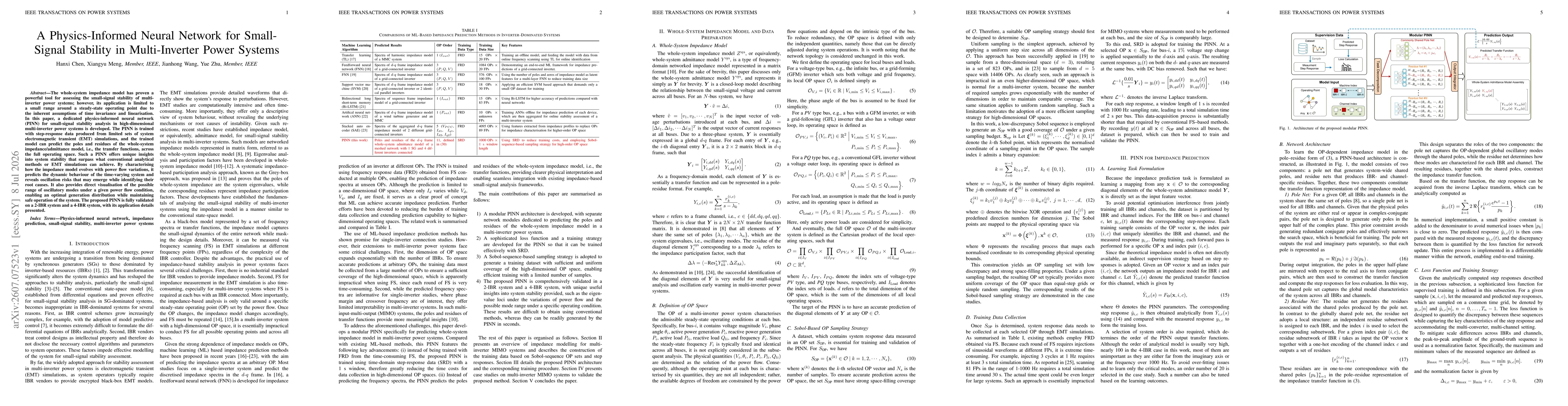 Thumbnail for A Physics-Informed Neural Network for Small-Signal Stability in Multi-Inverter Power Systems