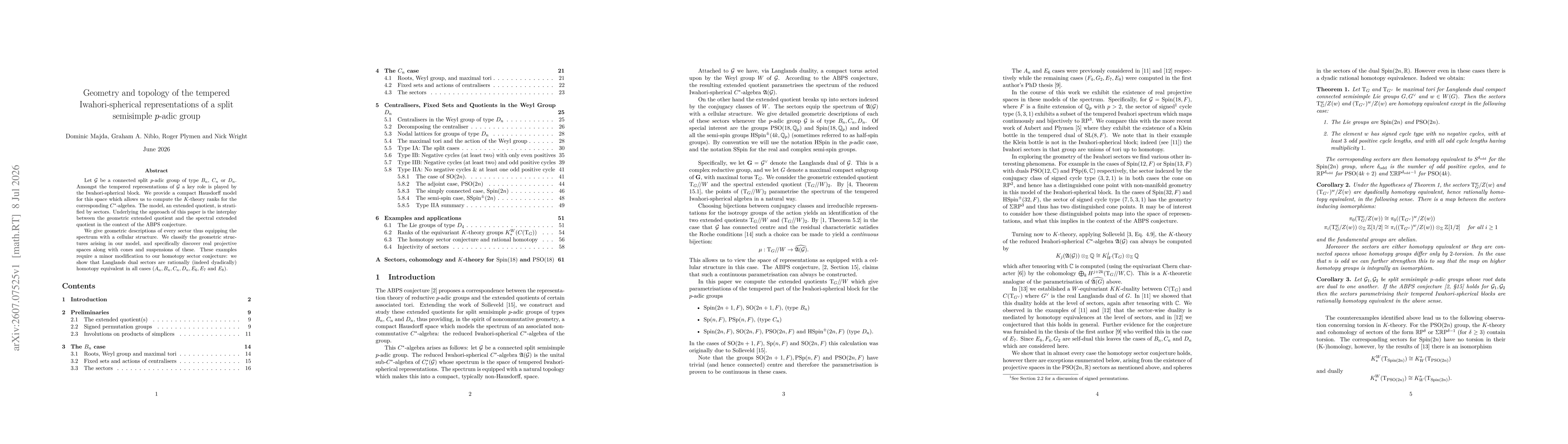 Thumbnail for Geometry and topology of the tempered Iwahori-spherical representations of a split semisimple $p$-adic group