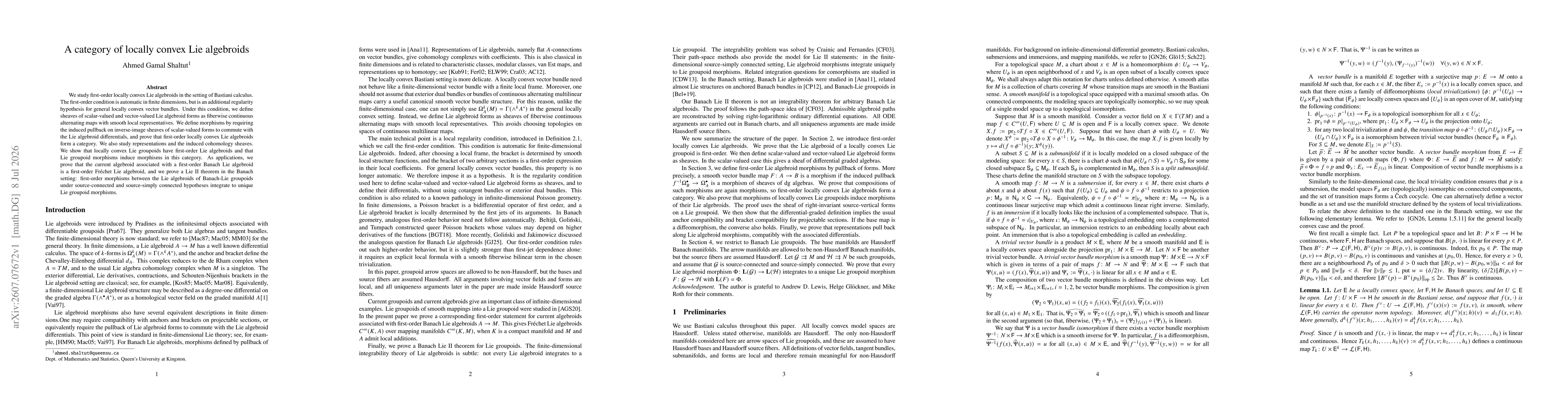 Thumbnail for A category of locally convex Lie algebroids