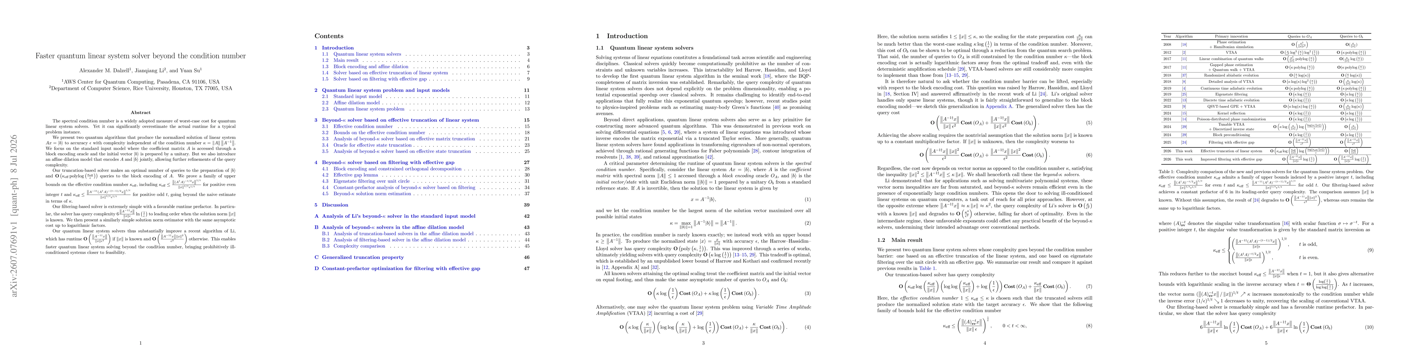 Thumbnail for Faster quantum linear system solver beyond the condition number