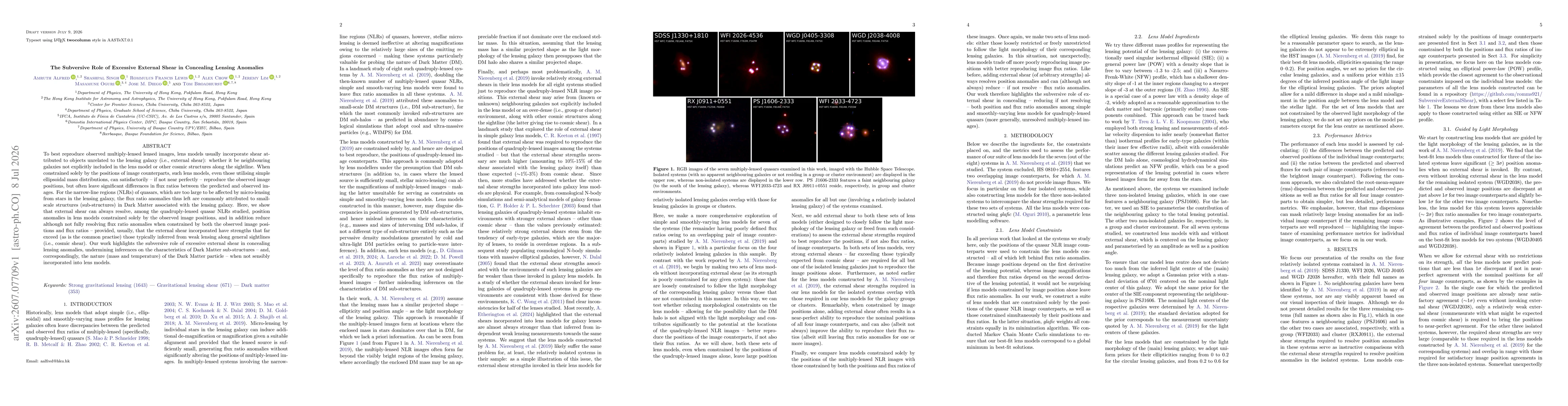 Thumbnail for The Subversive Role of Excessive External Shear in Concealing Lensing Anomalies