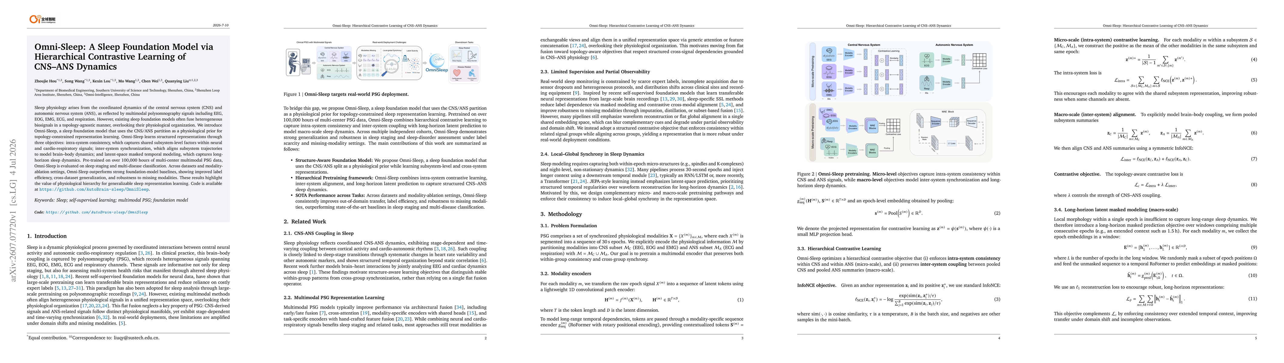 Thumbnail for Omni-Sleep: A Sleep Foundation Model via Hierarchical Contrastive Learning of CNS--ANS Dynamic
