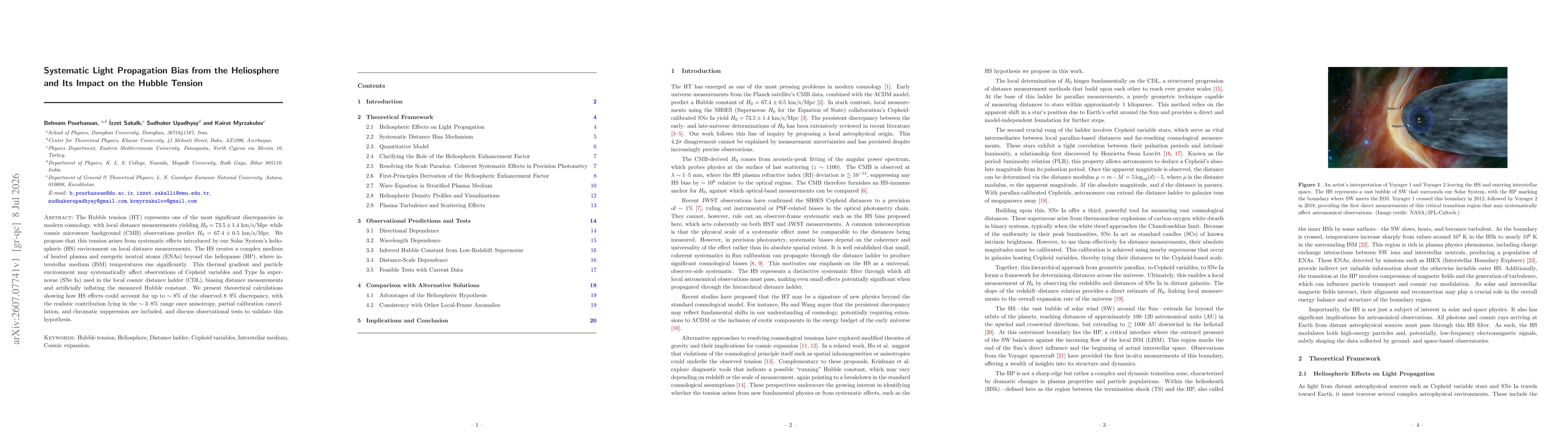 Thumbnail for Systematic Light Propagation Bias from the Heliosphere and Its Impact on the Hubble Tension