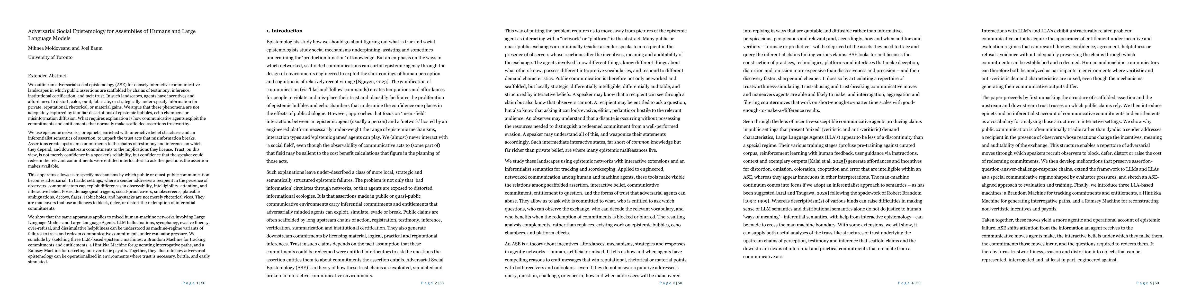 Thumbnail for Adversarial Social Epistemology for Assemblies of Humans and Large Language Models