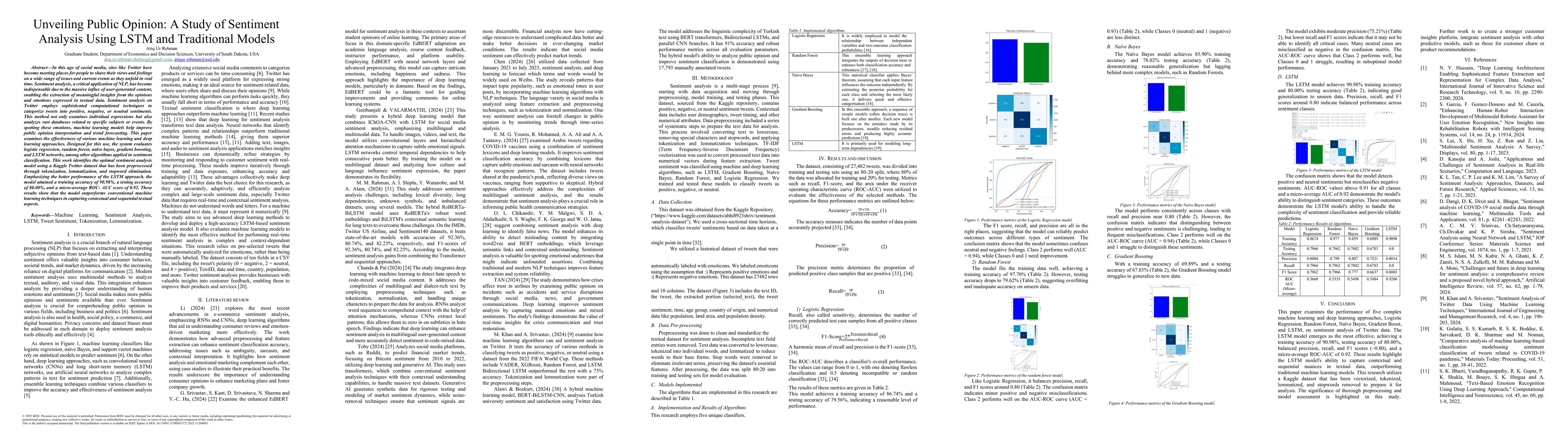 Thumbnail for Unveiling Public Opinion: A Study of Sentiment Analysis Using LSTM and Traditional Models