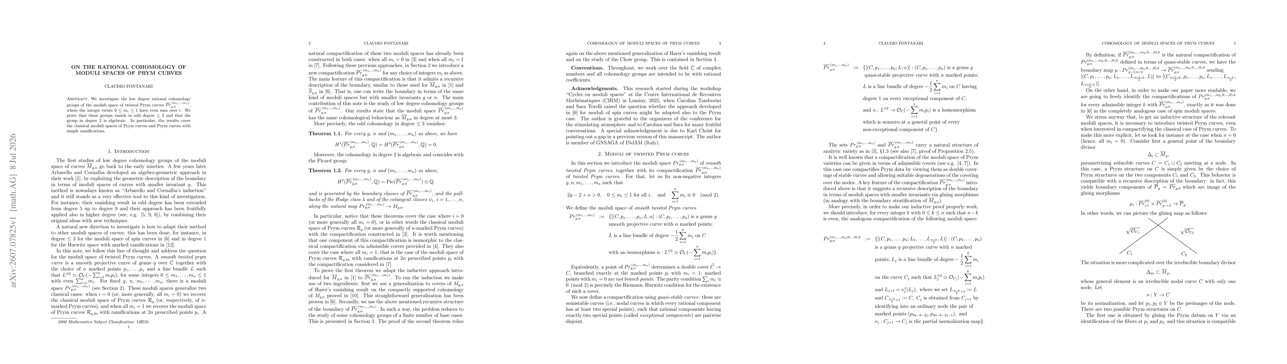 Thumbnail for On the rational cohomology of moduli spaces of Prym curves