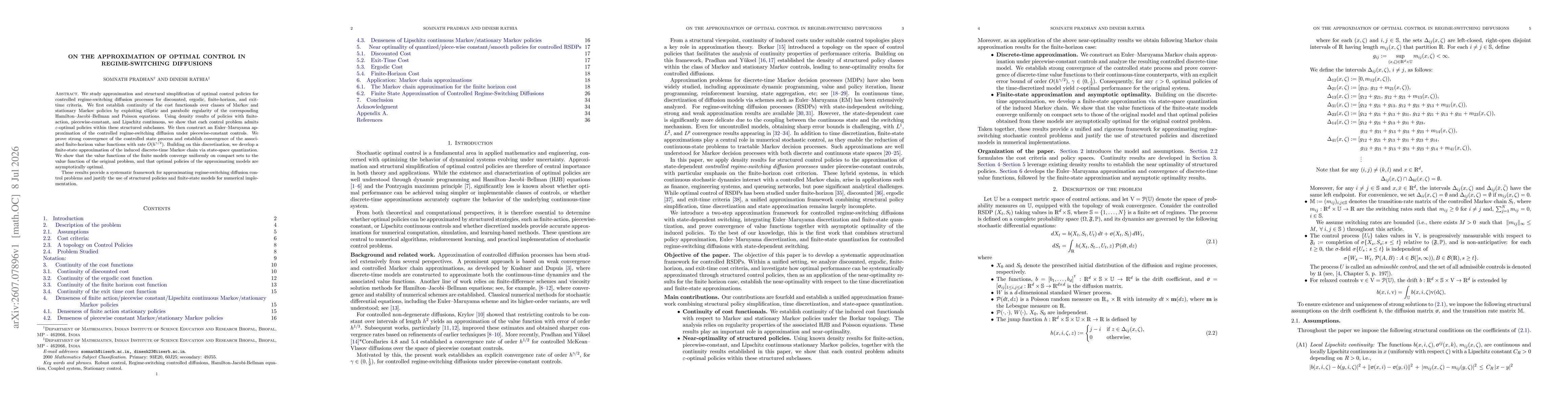 Thumbnail for On the Approximation of Optimal Control in Regime-Switching Diffusions