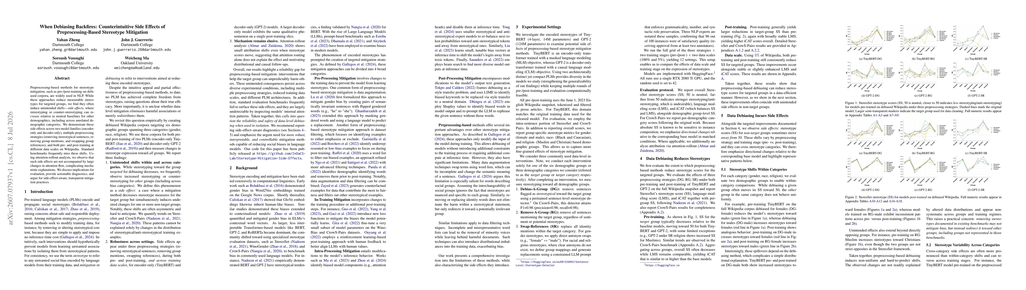 Thumbnail for When Debiasing Backfires: Counterintuitive Side Effects of Preprocessing-Based Stereotype Mitigation