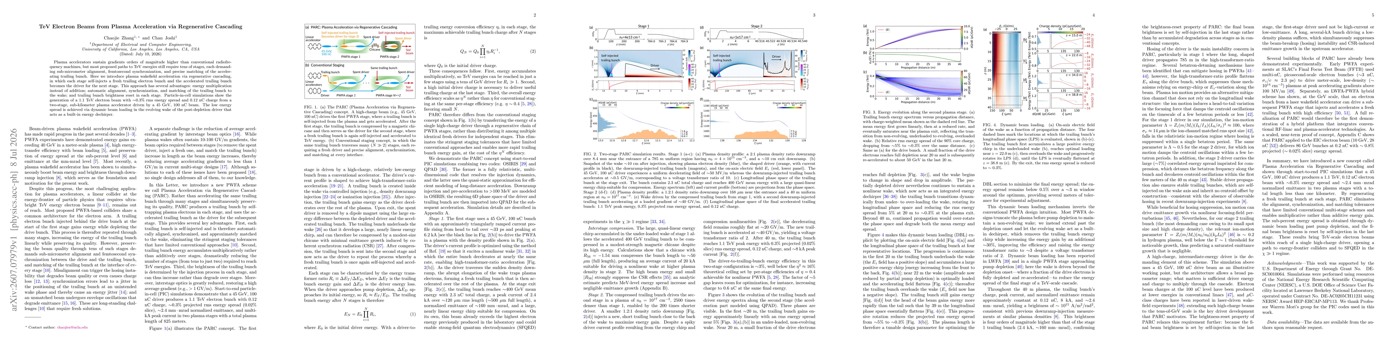 Thumbnail for TeV Electron Beams from Plasma Acceleration via Regenerative Cascading