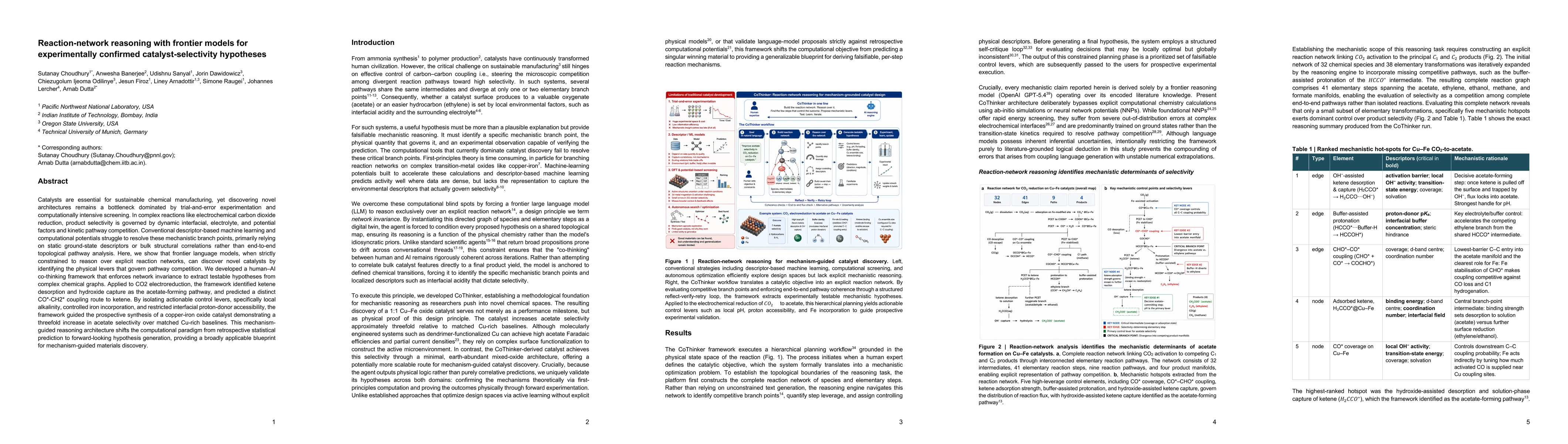 Thumbnail for Reaction-network reasoning with frontier models for experimentally confirmed catalyst-selectivity hypotheses