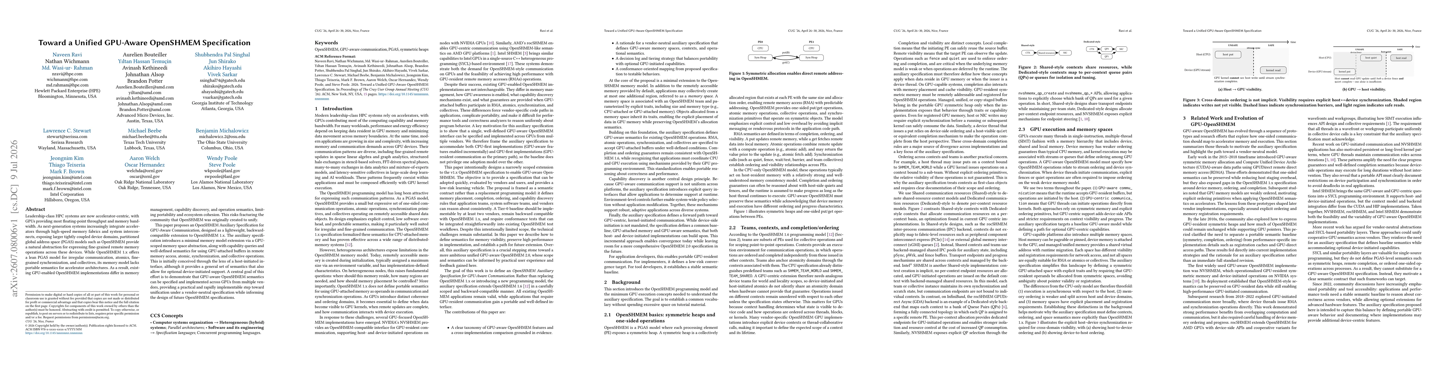 Thumbnail for Toward a Unified GPU-Aware OpenSHMEM Specification