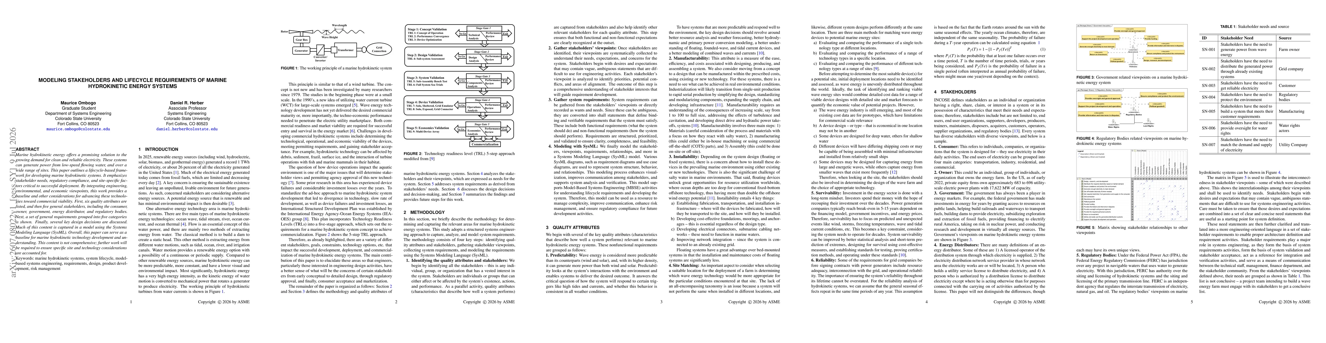 Thumbnail for Modeling Stakeholders and Lifecycle Requirements of Marine Hydrokinetic Energy Systems