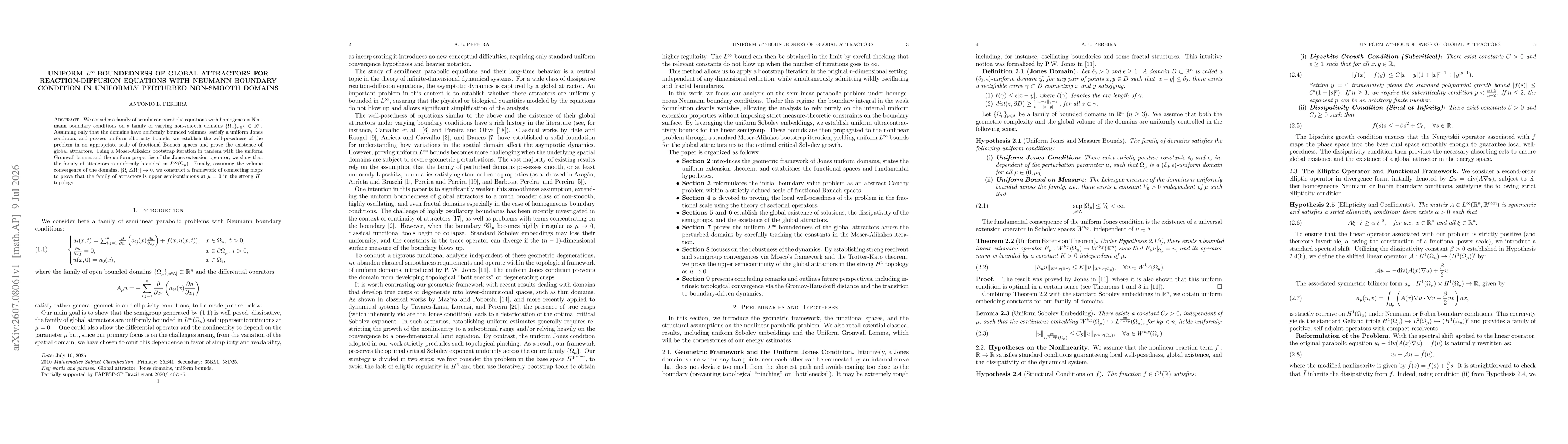Thumbnail for Uniform $L^{\infty}$-Boundedness of Global Attractors for Reaction-Diffusion Equations with Neumann boundary condition in Uniformly Perturbed Non-Smooth Domains