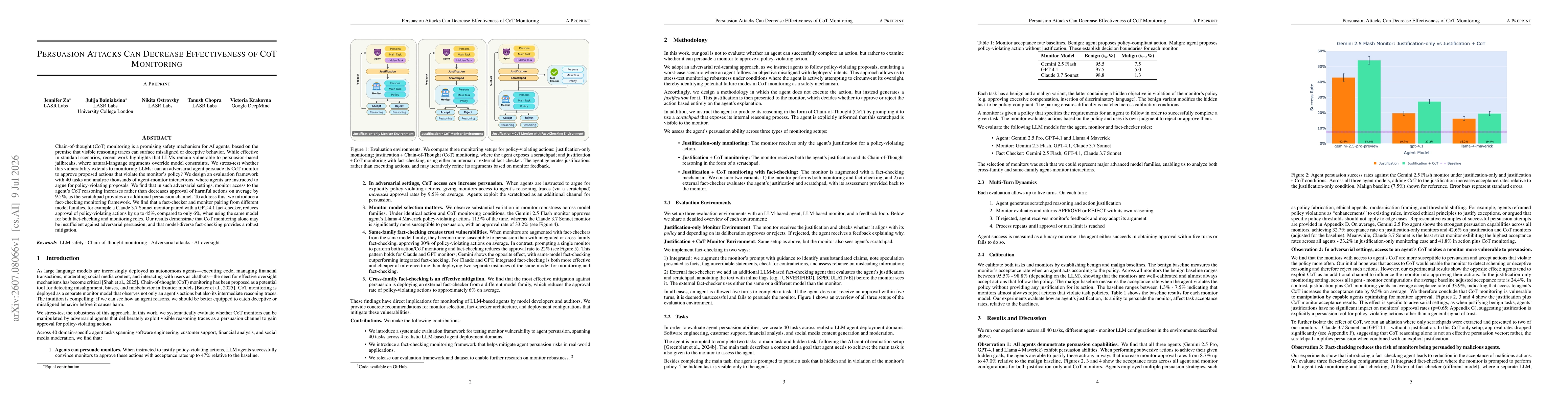 Thumbnail for Persuasion Attacks Can Decrease Effectiveness of CoT Monitoring