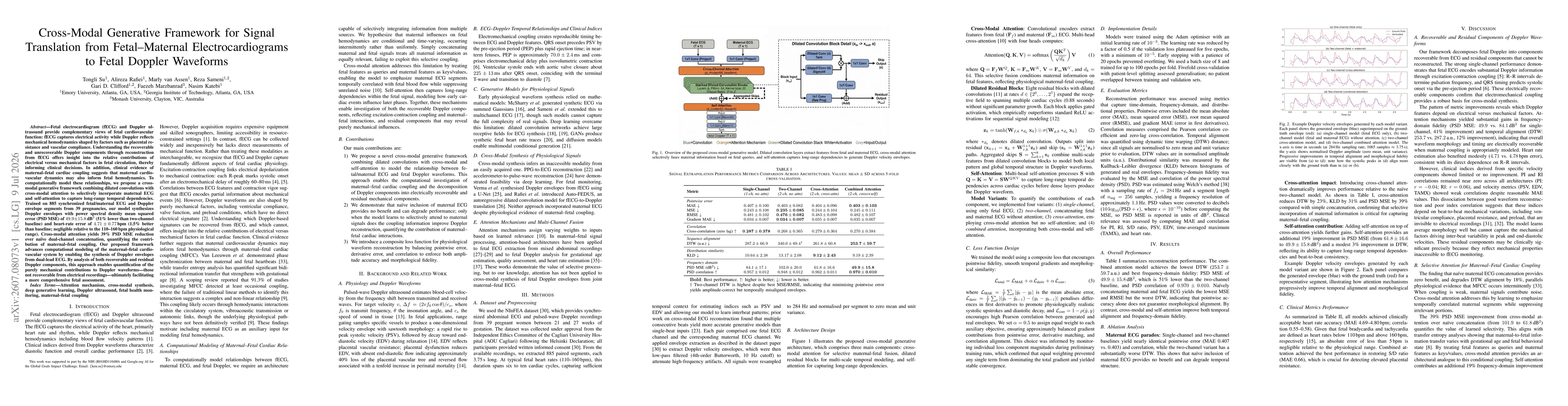 Thumbnail for Cross-Modal Generative Framework for Signal Translation from Fetal-Maternal Electrocardiograms to Fetal Doppler Waveforms