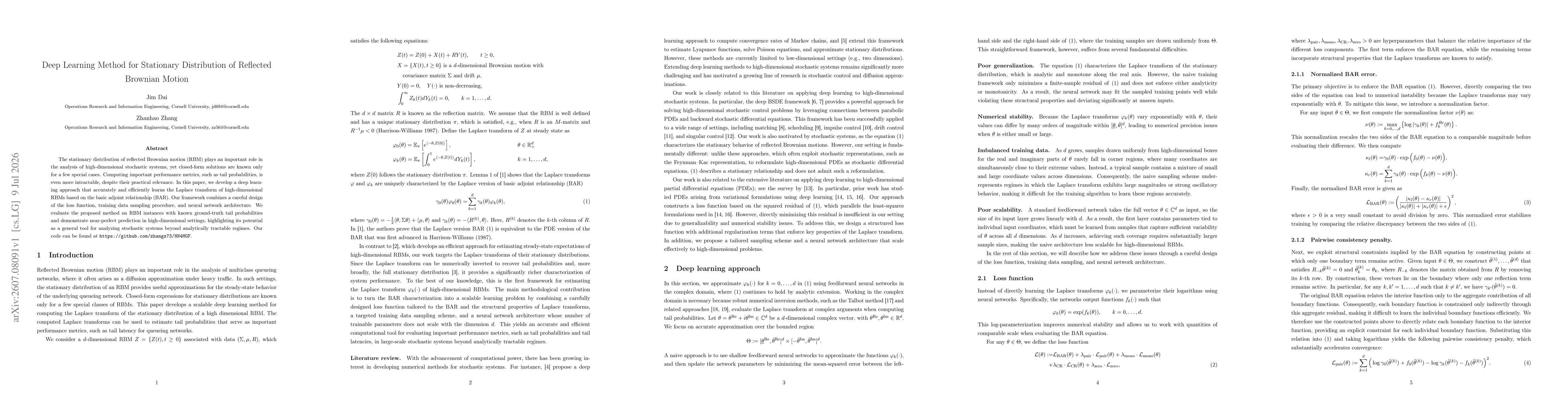 Thumbnail for Deep Learning Method for Stationary Distribution of Reflected Brownian Motion