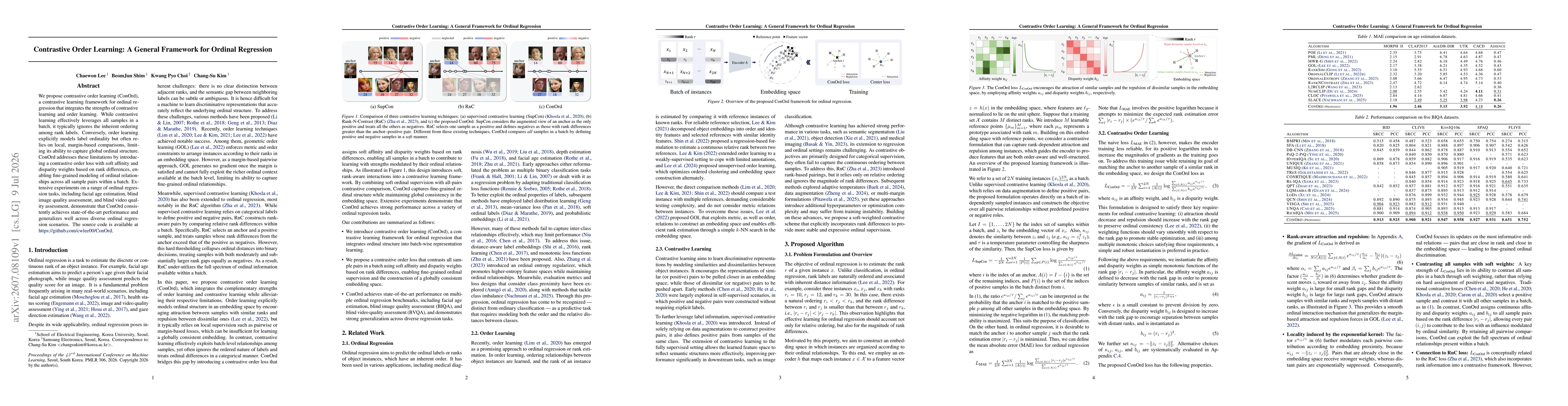 Thumbnail for Contrastive Order Learning: A General Framework for Ordinal Regression