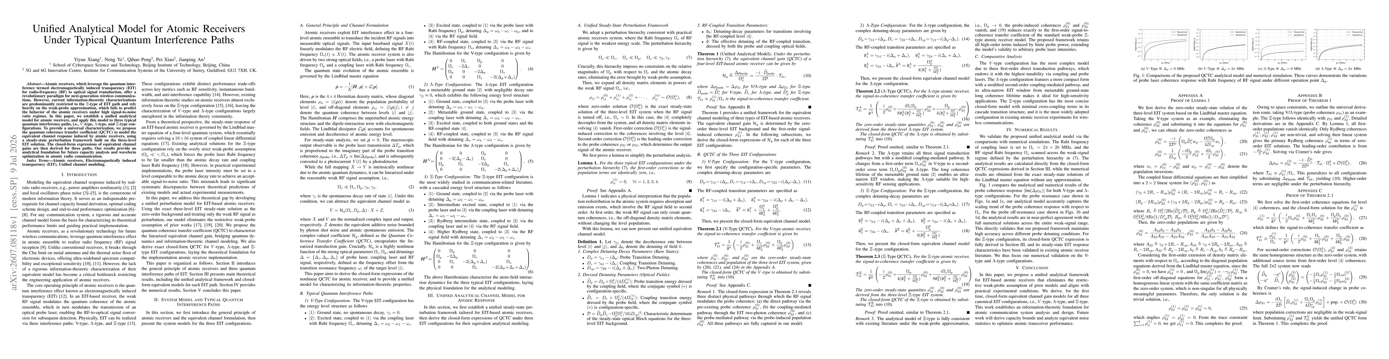Thumbnail for Unified Analytical Model for Atomic Receivers Under Typical Quantum Interference Paths