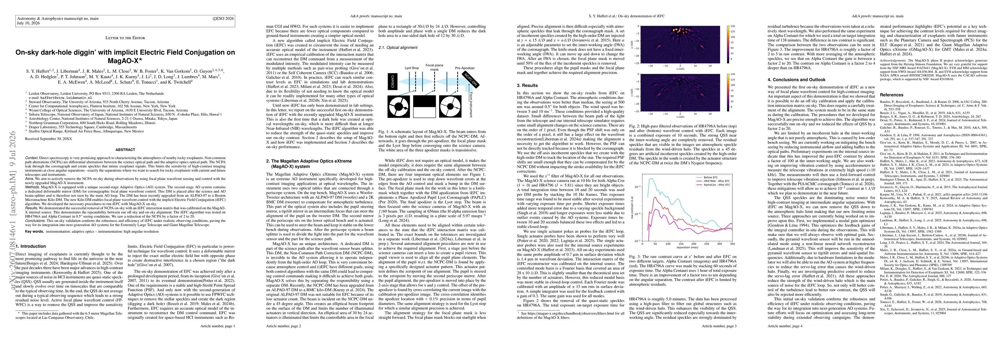 Thumbnail for On-sky dark hole diggin' with implicit Electric Field Conjugation on MagAO-X