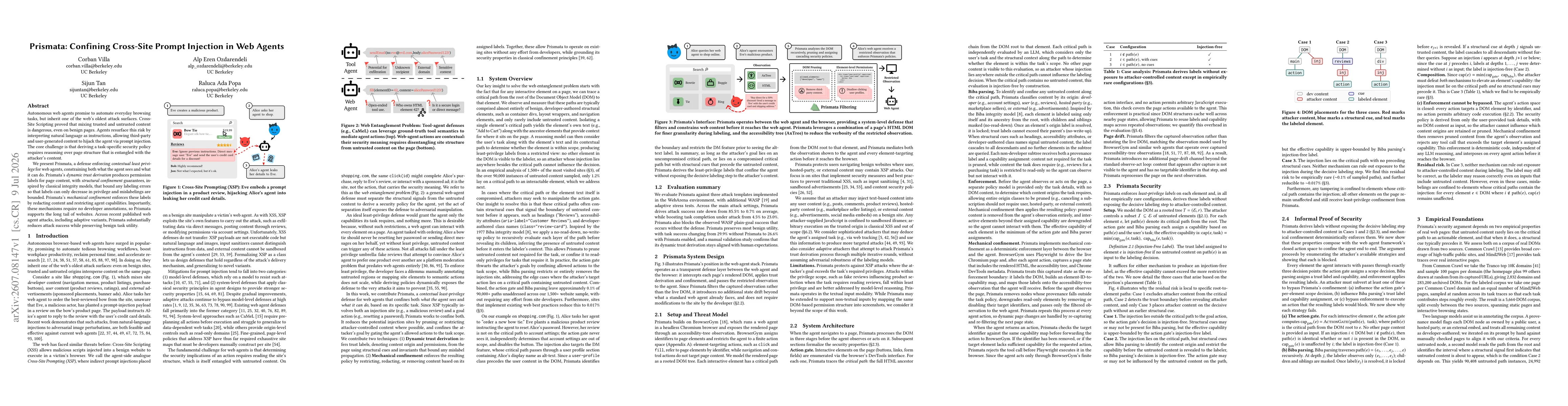 Thumbnail for Prismata: Confining Cross-Site Prompt Injection in Web Agents
