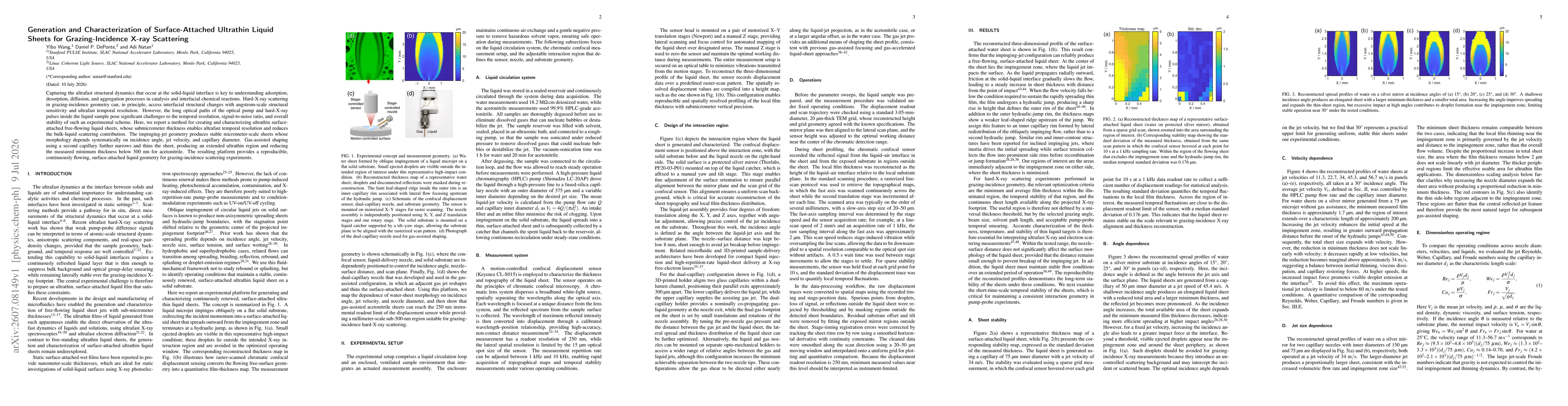 Thumbnail for Generation and Characterization of Surface-Attached Ultrathin Liquid Sheets for Grazing-Incidence X-ray Scattering
