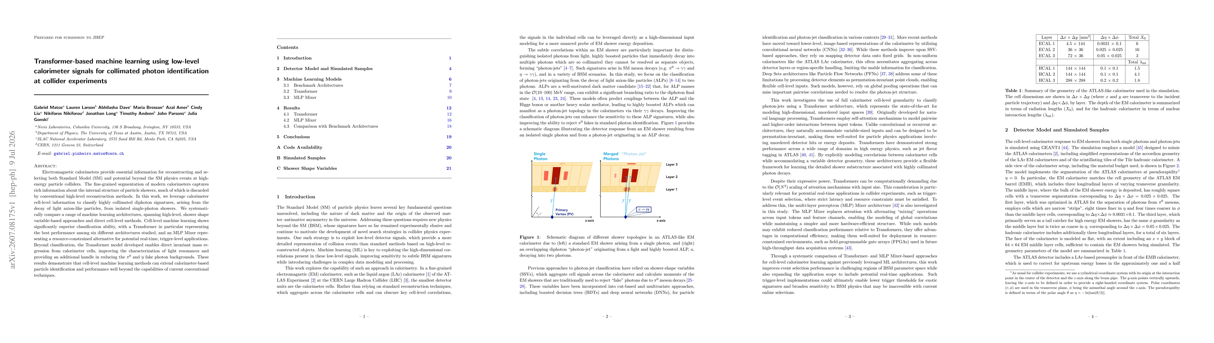 Thumbnail for Transformer-based machine learning using low-level calorimeter signals for collimated photon identification at collider experiments