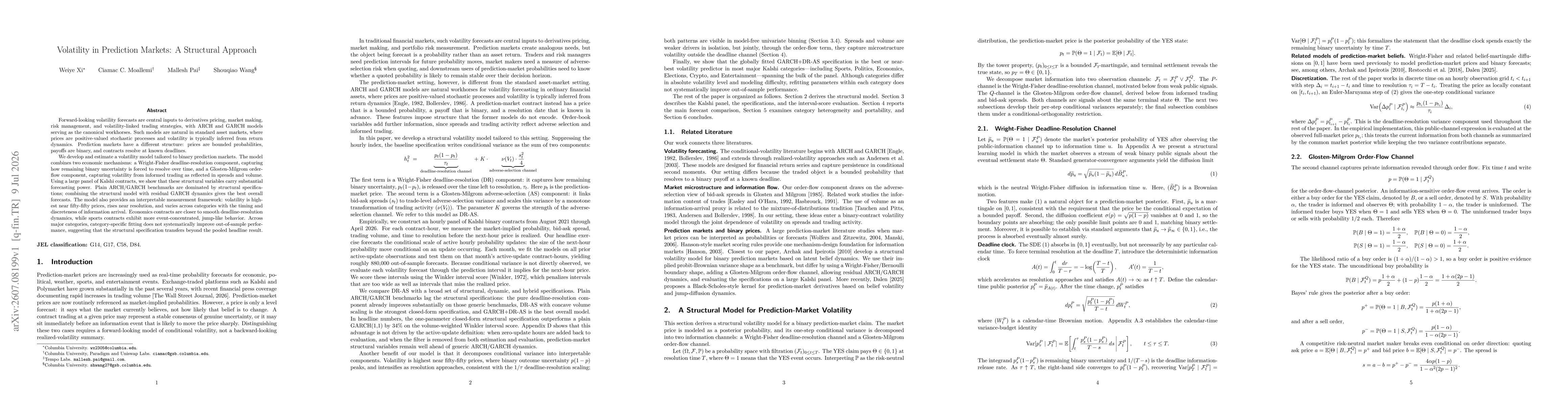 Thumbnail for Volatility in Prediction Markets: A Structural Approach