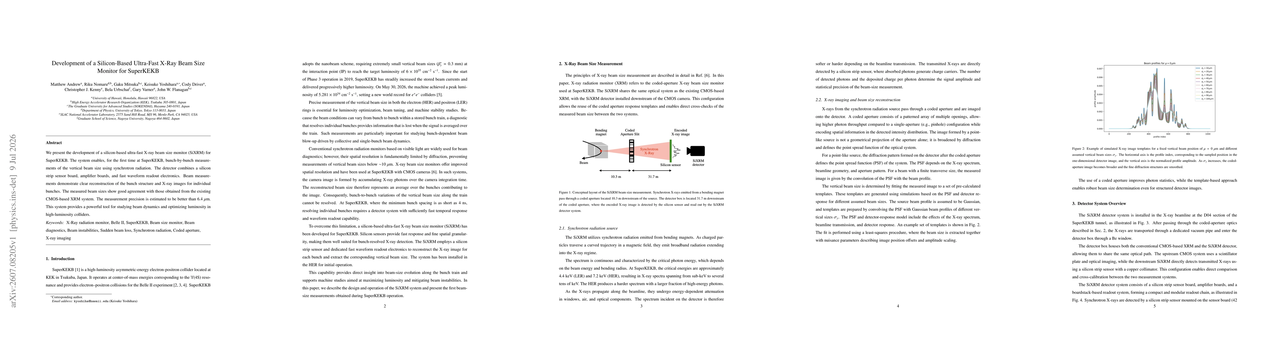 Thumbnail for Development of a Silicon-Based Ultra-Fast X-Ray Beam Size Monitor for SuperKEKB