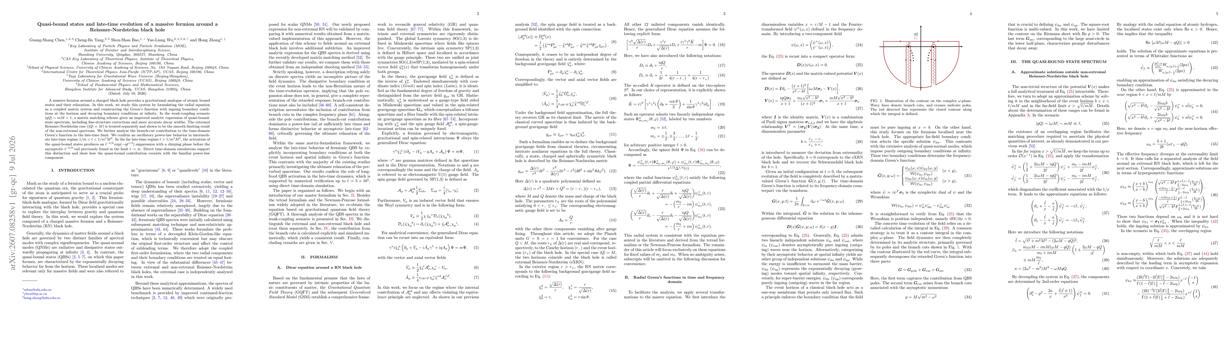 Thumbnail for Quasi-bound states and late-time evolution of a massive fermion around a Reissner-Nordström black hole
