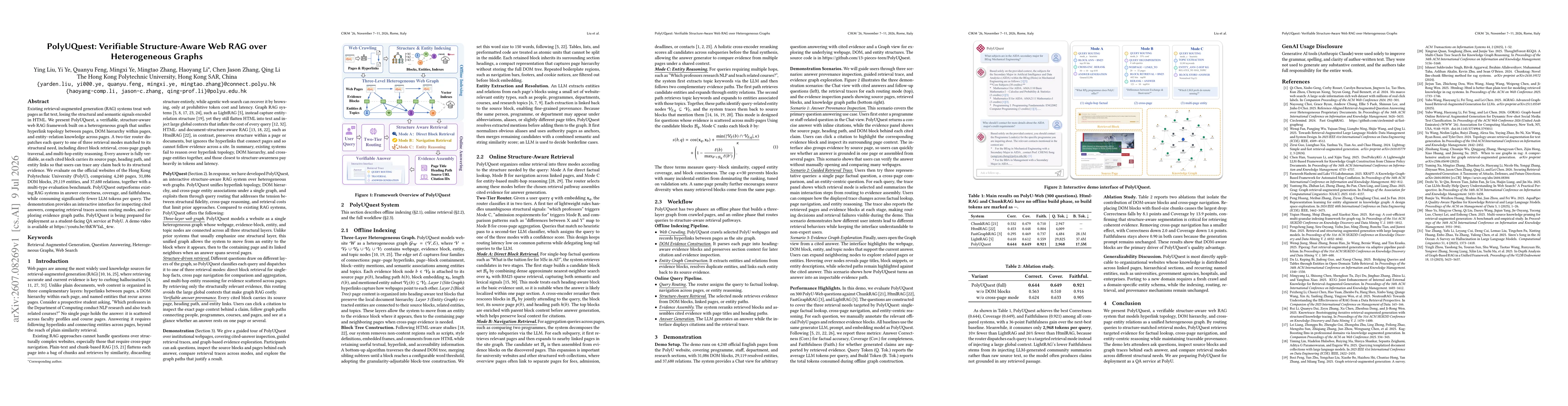 Thumbnail for PolyUQuest: Verifiable Structure-Aware Web RAG over Heterogeneous Graphs
