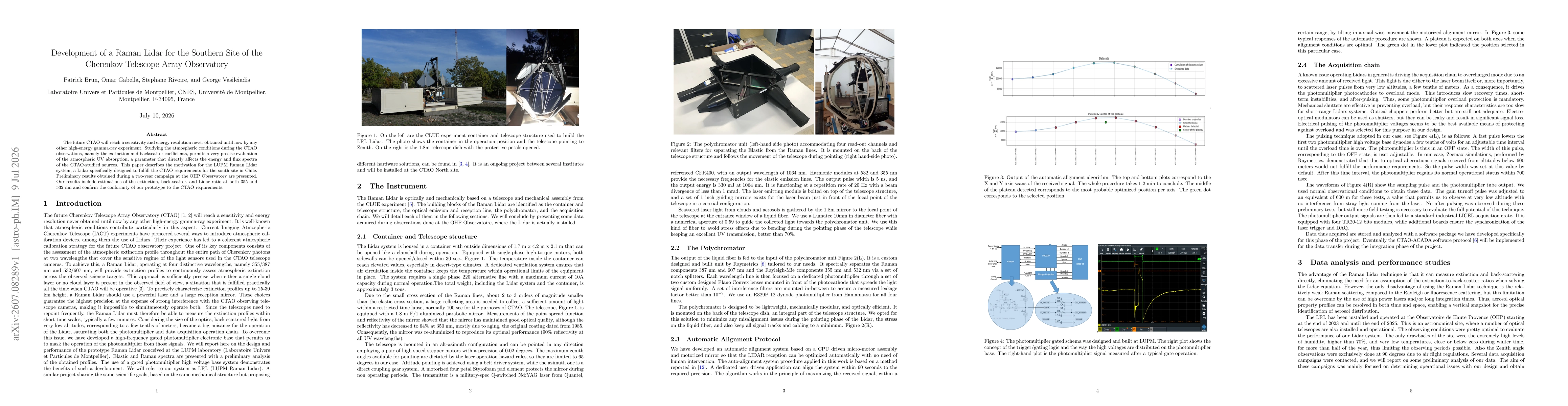 Thumbnail for Development of a Raman Lidar for the Southern Site of the Cherenkov Telescope Array Observatory