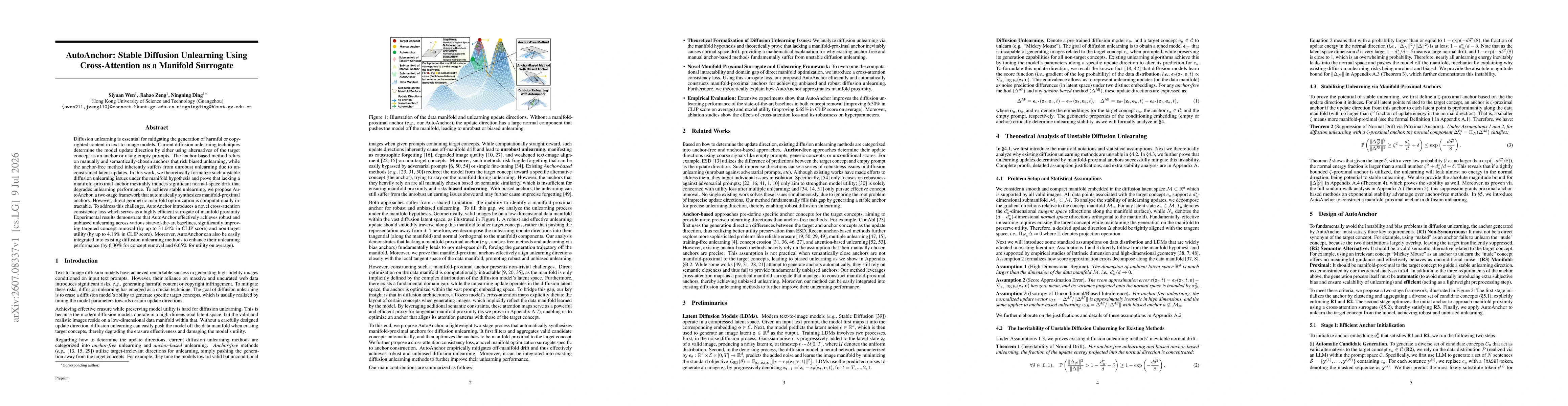 Thumbnail for AutoAnchor: Stable Diffusion Unlearning Using Cross-Attention as a Manifold Surrogate