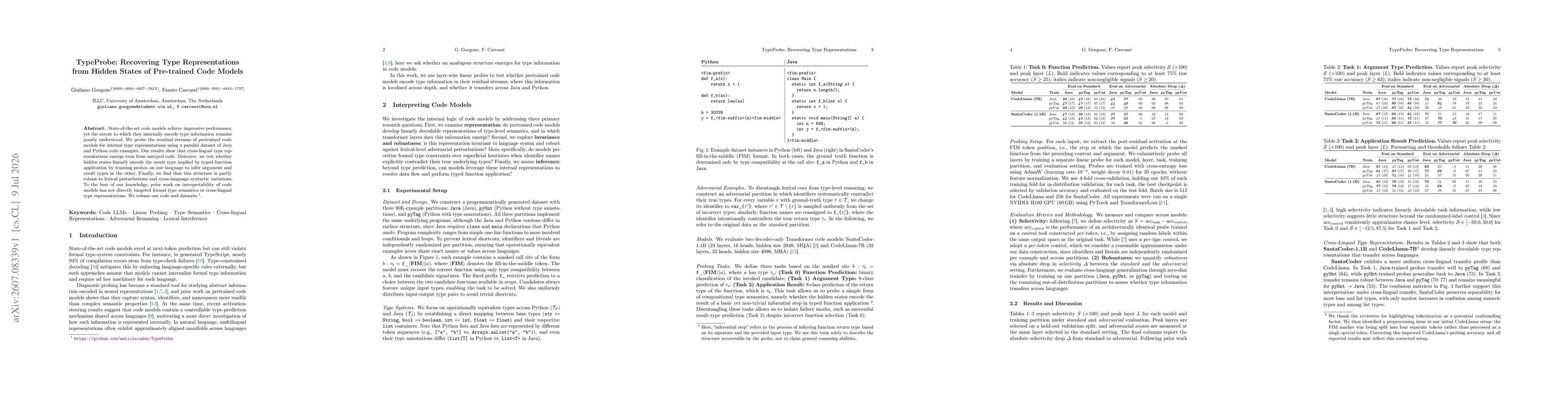 Thumbnail for TypeProbe: Recovering Type Representations from Hidden States of Pre-trained Code Models