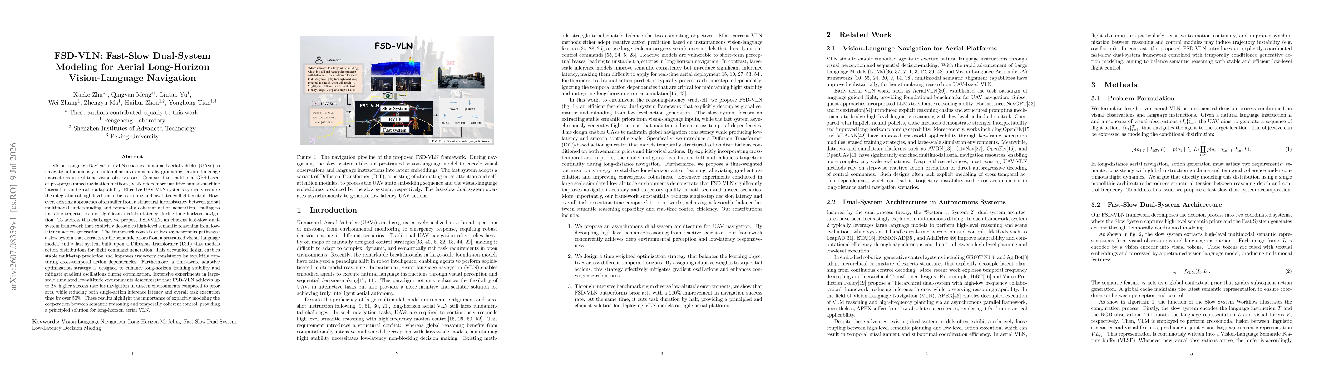 Thumbnail for FSD-VLN: Fast-Slow Dual-System Modeling for Aerial Long-Horizon Vision-Language Navigation