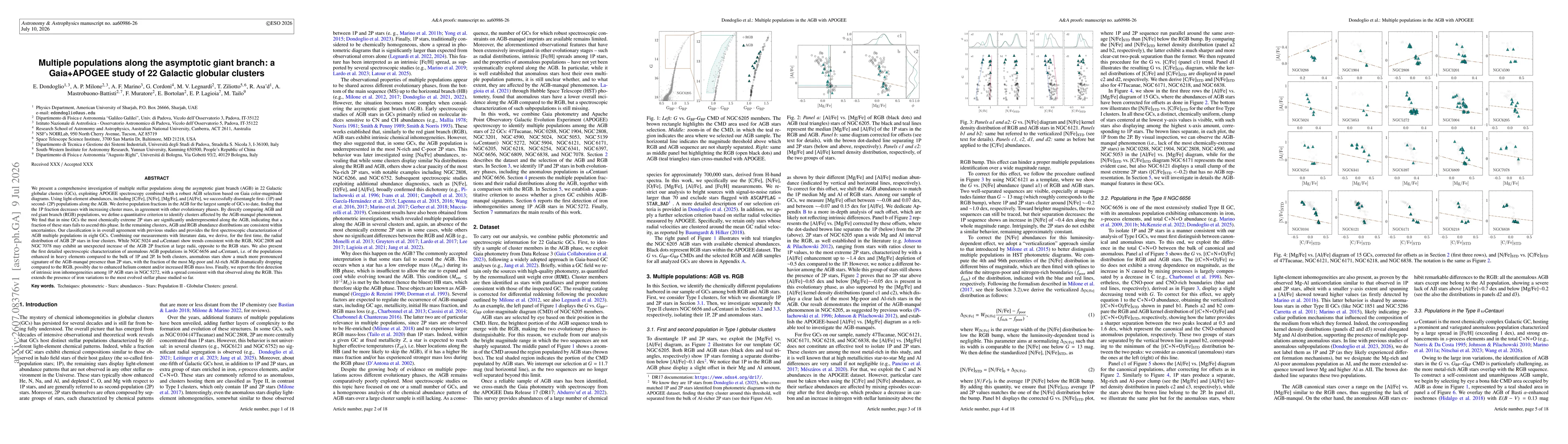 Thumbnail for Multiple populations along the asymptotic giant branch: a Gaia+APOGEE study of 22 Galactic globular clusters