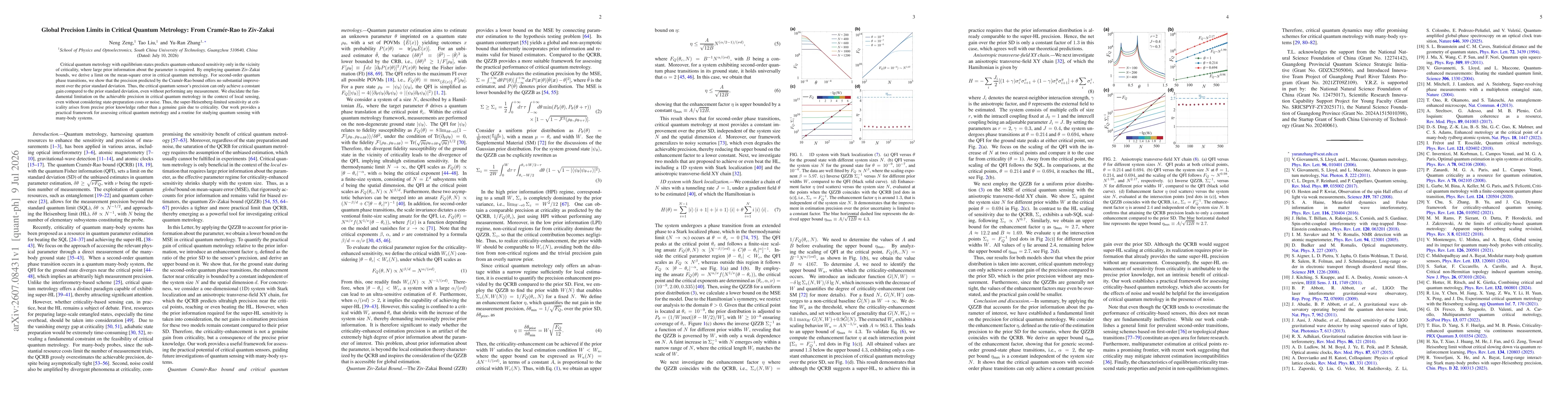 Thumbnail for Global Precision Limits in Critical Quantum Metrology: From Cramér-Rao to Ziv-Zakai