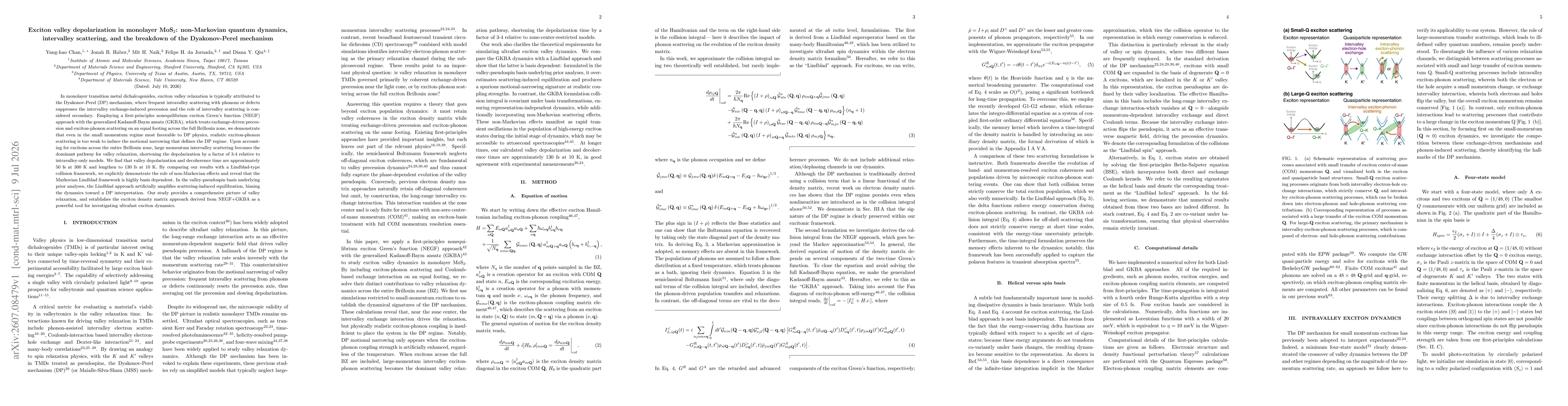 Thumbnail for Exciton valley depolarization in monolayer MoS2: non-Markovian quantum dynamics, intervalley scattering, and the breakdown of the Dyakonov-Perel mechanism