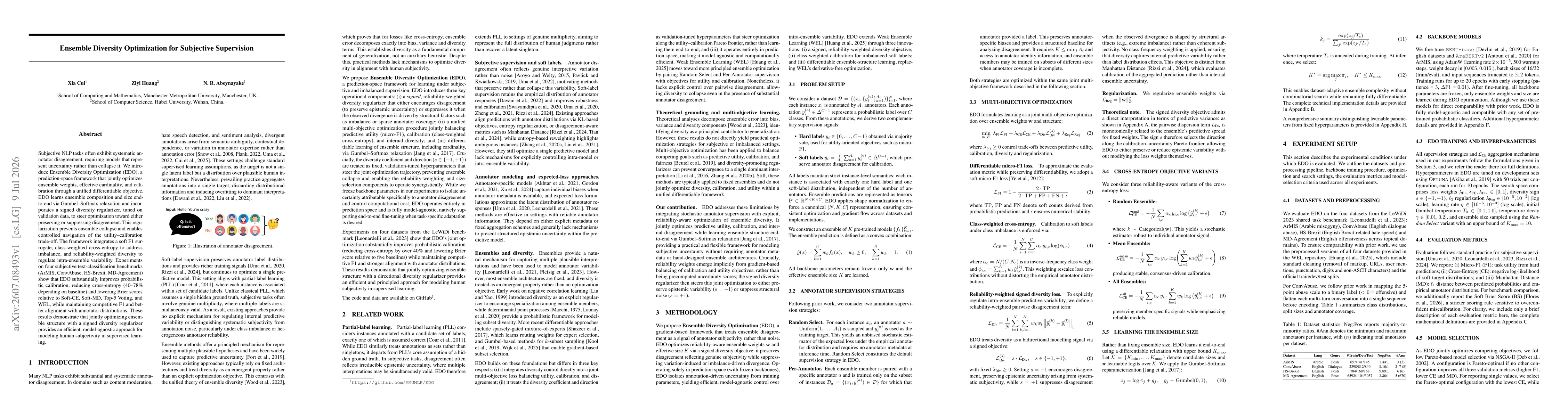 Thumbnail for Ensemble Diversity Optimization for Subjective Supervision
