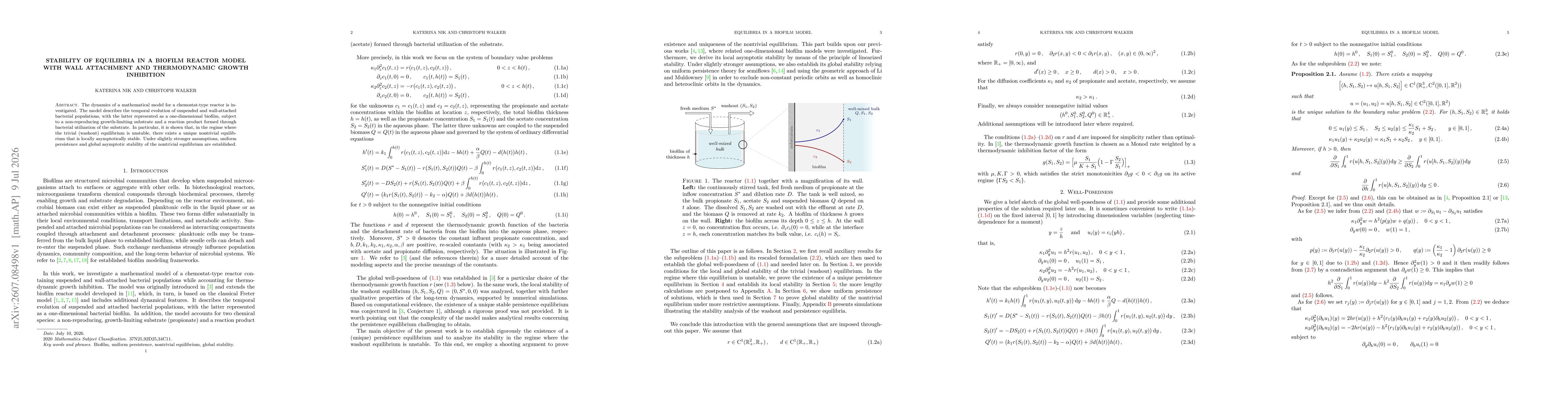 Thumbnail for Stability of Equilibria in a Biofilm Reactor Model with Wall Attachment and Thermodynamic Growth Inhibition